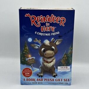 Reindeer in Here: A Christmas Friend By Adam Reed Hardcover Book & Plush Set NEW